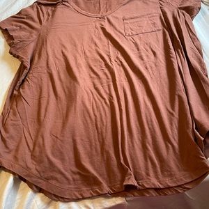 AVON brown plus size scoop neck t shirt brand new